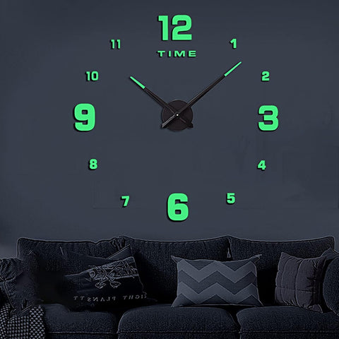 Wooden Numbers Wall Clocks Round Dial Only Glow In The Dark Clock Wall For Living