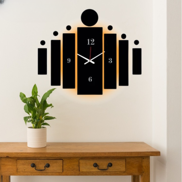 3d Tile Wall Clock | Wooden Tile Wall Clock Frame Wall Art | Wall Decoration