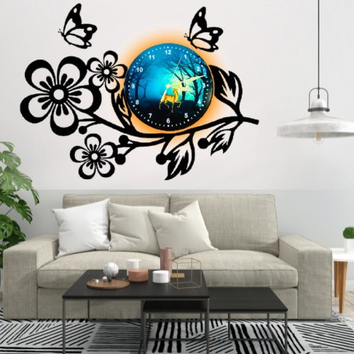 3d Wooden Flower Clock With Esthetic Dial Wall Clock | Best Quality Wall Clock